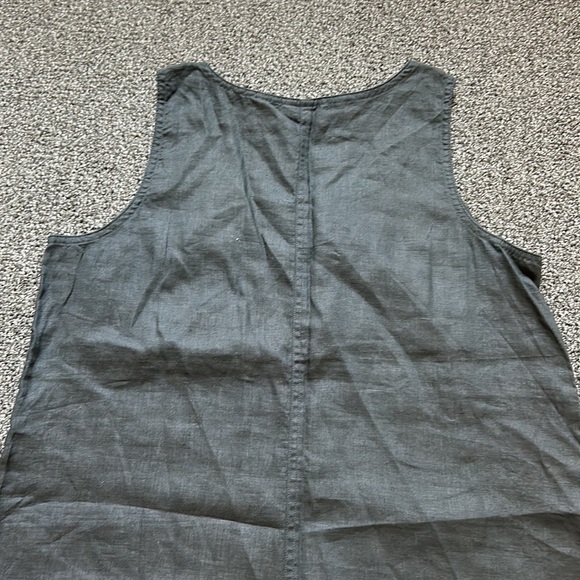 J Jill Dress Womens Medium Black 100 Linen Pocket Pullover Wide Strap Lagenlook - Picture 7 of 15